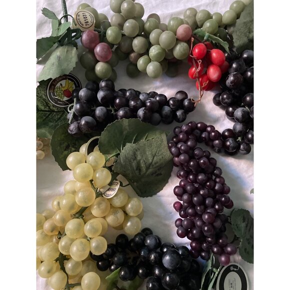 Artificial Grapevine Clusters With Leaves - Mixed Colors & Sizes - Home Decor Cr - Picture 10 of 16